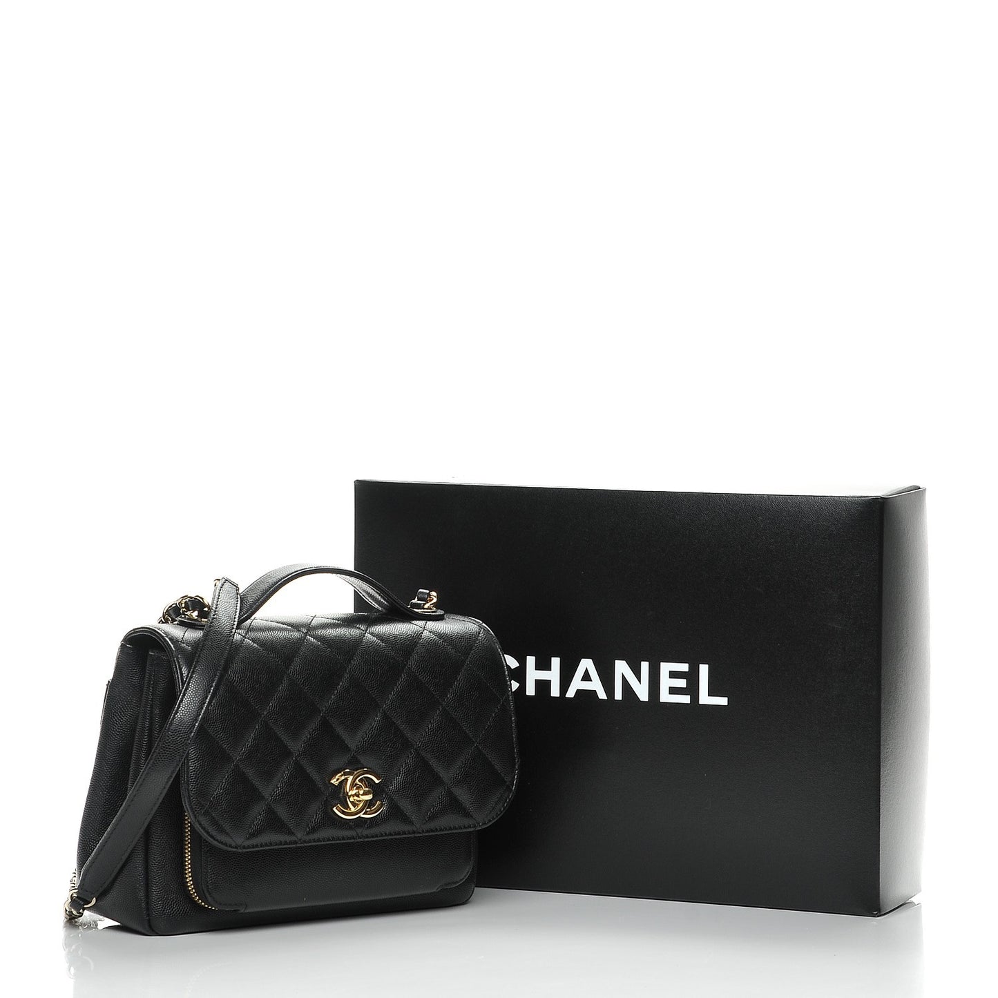 Caviar Quilted Small Business Affinity Flap Black