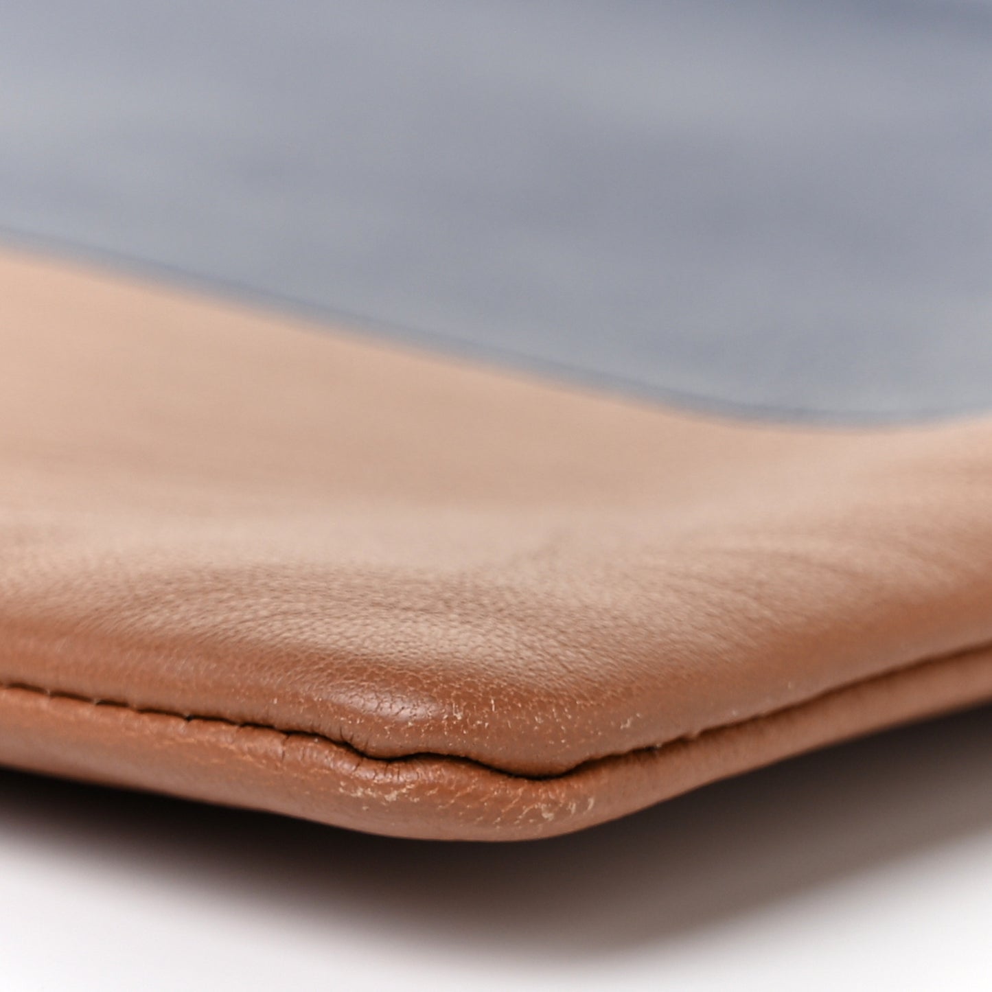 Smooth Lambskin Bi-Color Solo Clutch Pouch Royal Blue Khaki