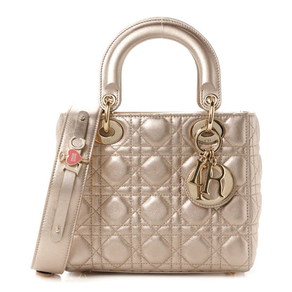Christian Dior Metallic Lambskin Cannage Small My ABCDior Lady Dior Gold 1 of 10