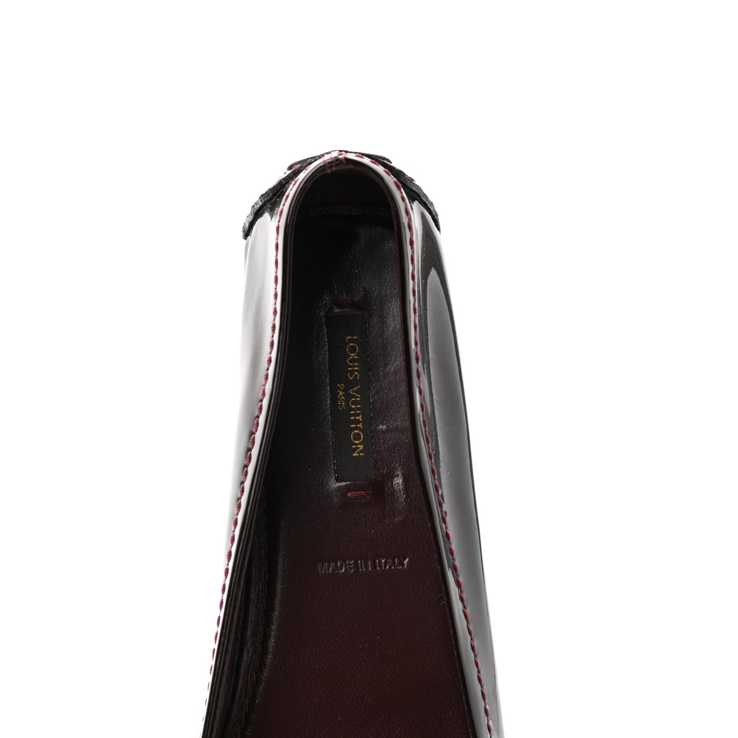 Patent Calfskin Oxford Ballerina Flats 38 Amarante