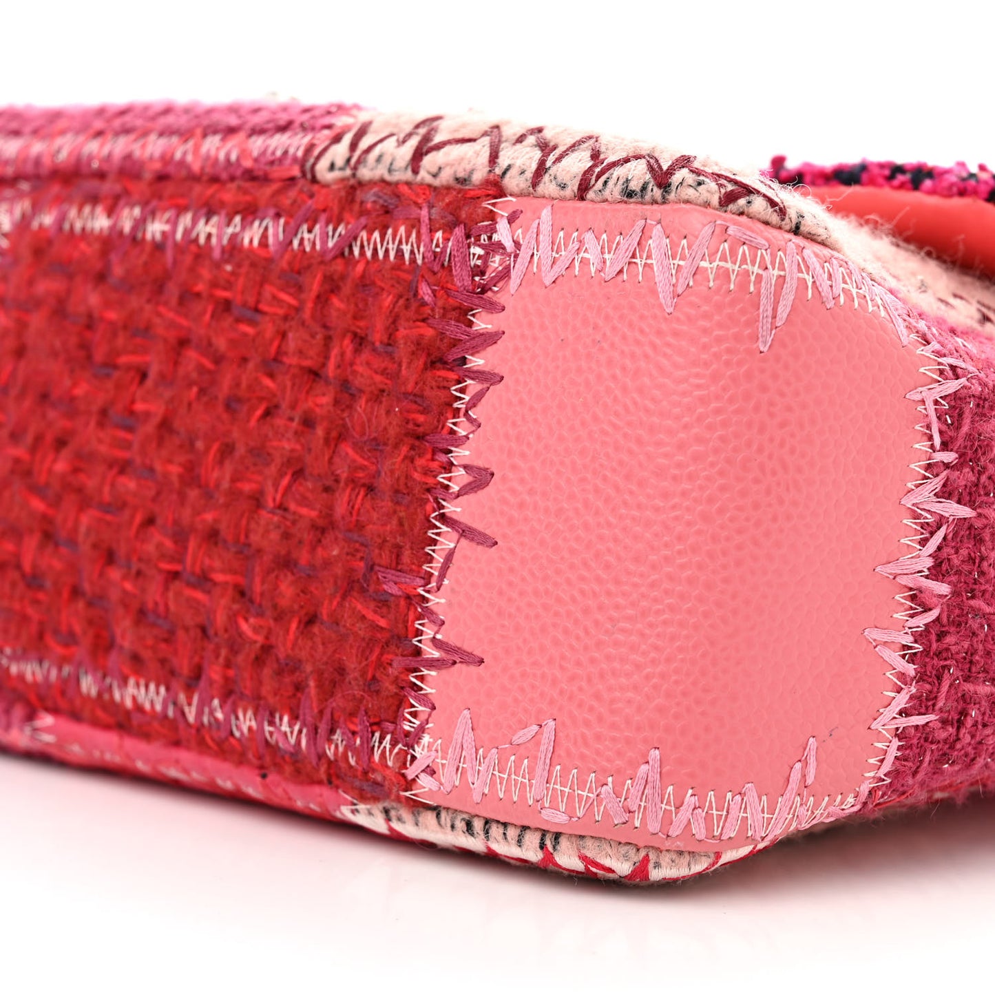 Tweed Patchwork Jumbo Single Flap Pink