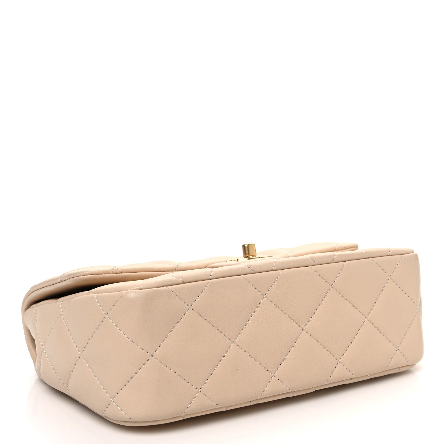 Chanel Lambskin Quilted Metal Enamel Chain Top Handle Square Flap Beige 4 of 11