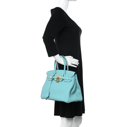 Hermes Togo Birkin 30 Bleu Atoll 2 of 10