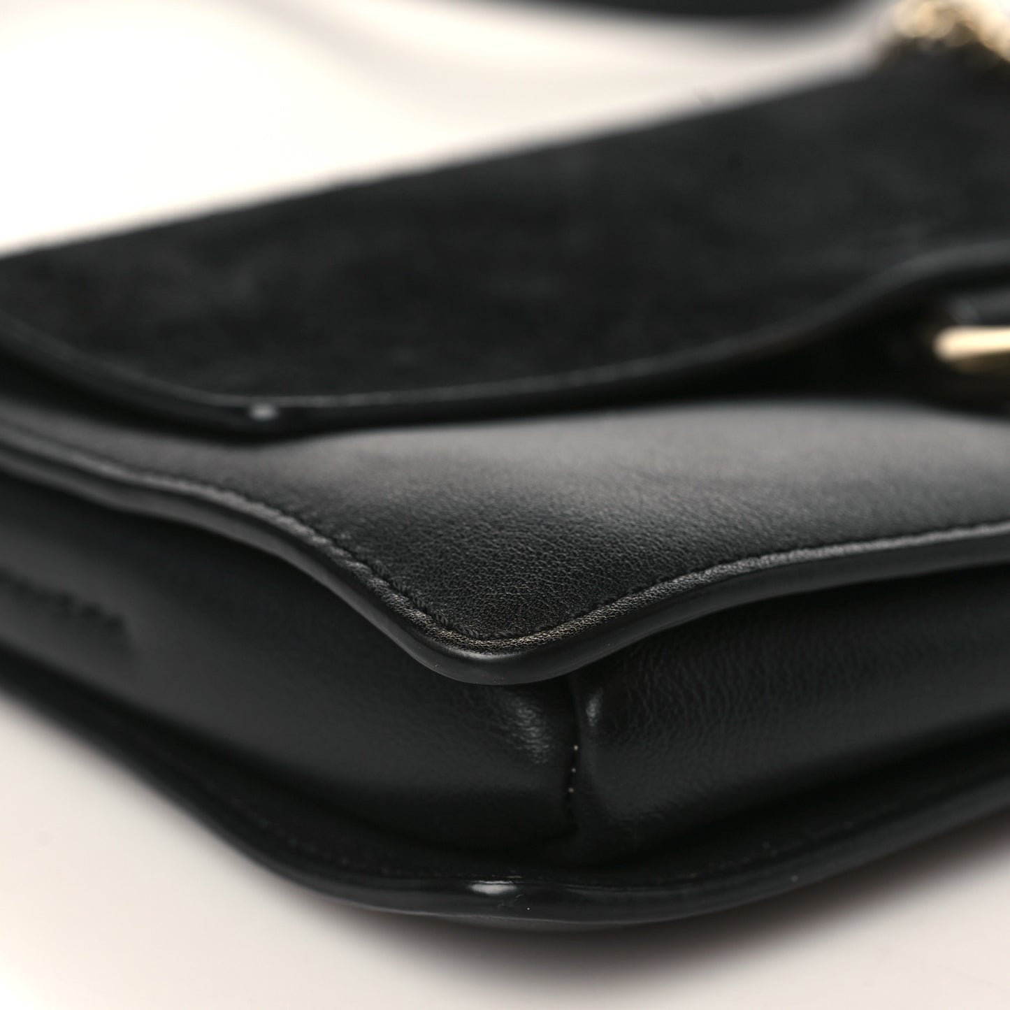 Suede Calfskin Small Faye Shoulder Bag Black
