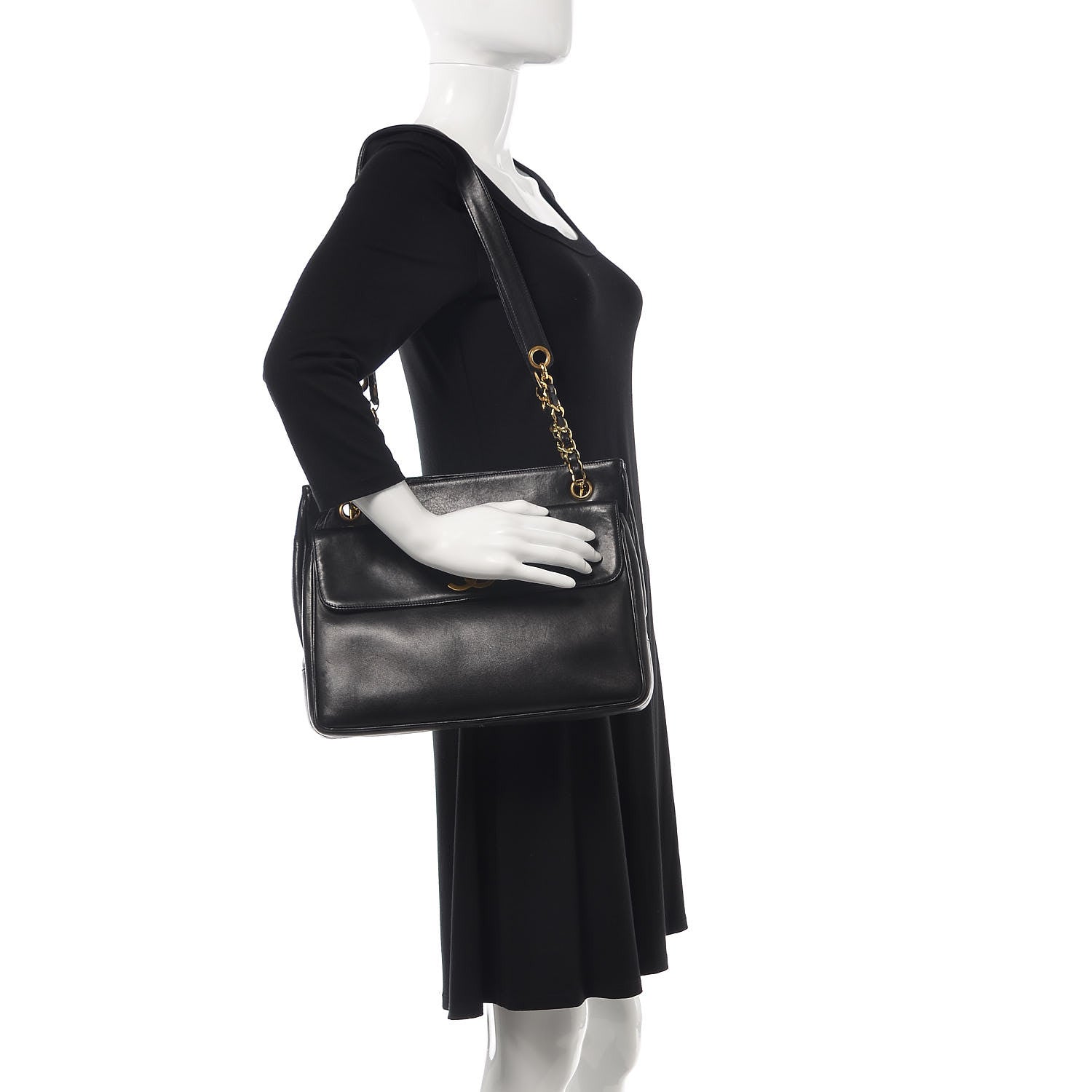 Chanel Lambskin CC Shoulder Bag Black 1 of 8