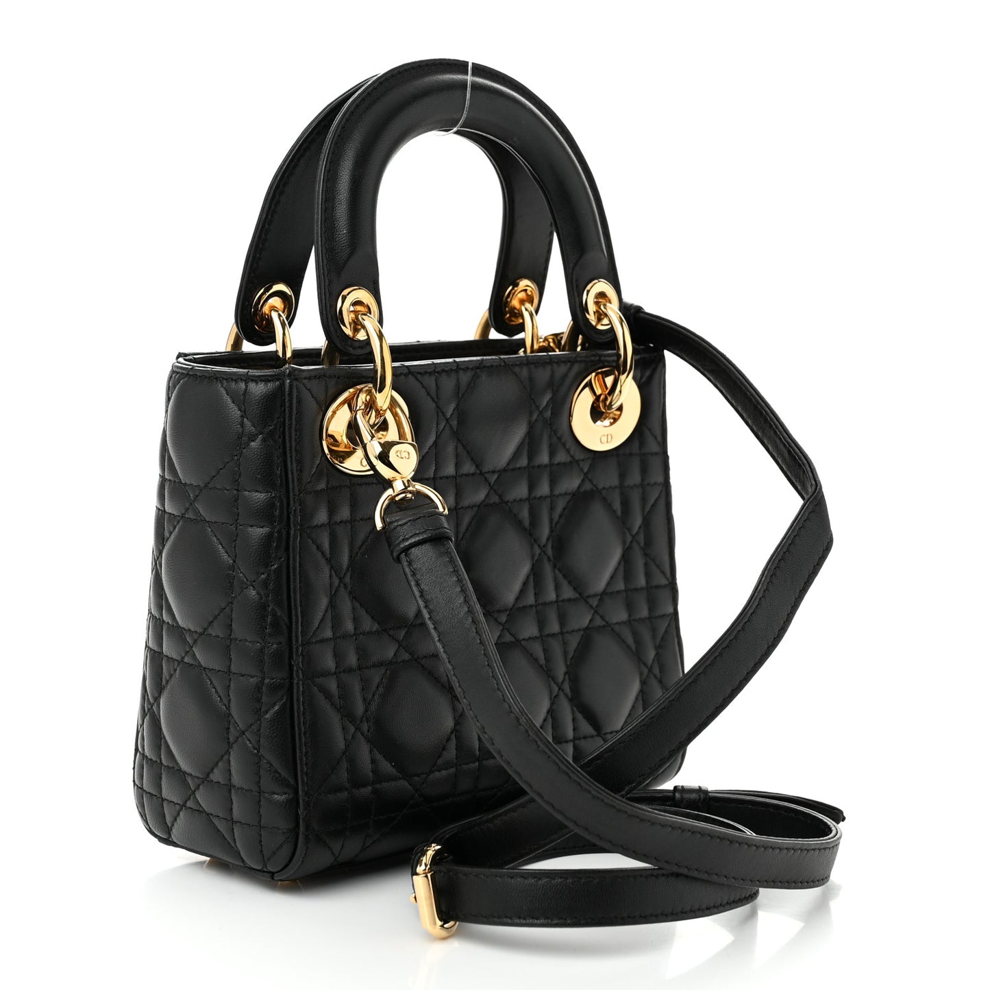 Lambskin Cannage Mini Lady Dior Black
