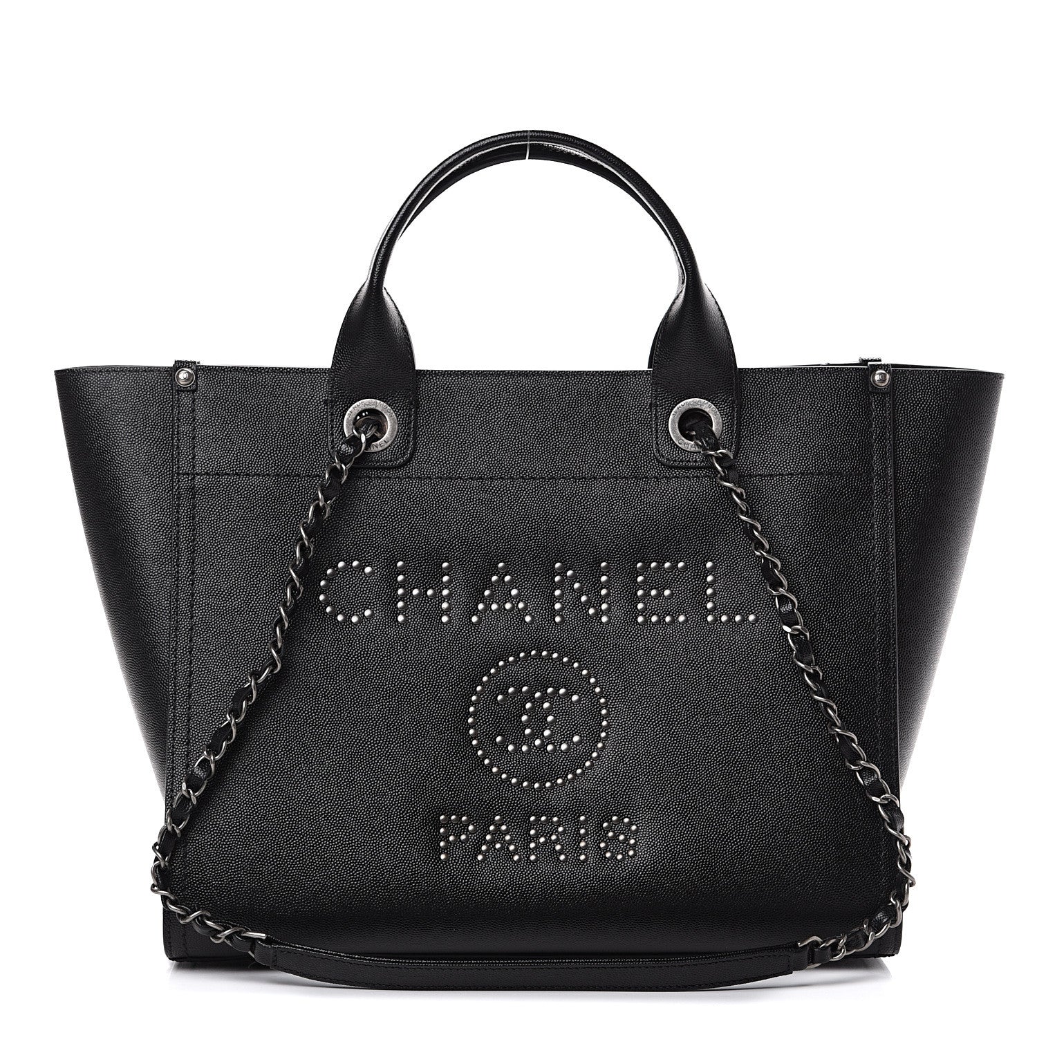 Chanel Caviar Small Studded Deauville Tote Black 1 of 9