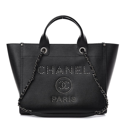 Chanel Caviar Small Studded Deauville Tote Black 1 of 9
