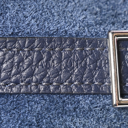 Hermes Taurillon Clemence Picotin Lock 22 MM Bleu Nuit Rose Pourpre 7 of 10
