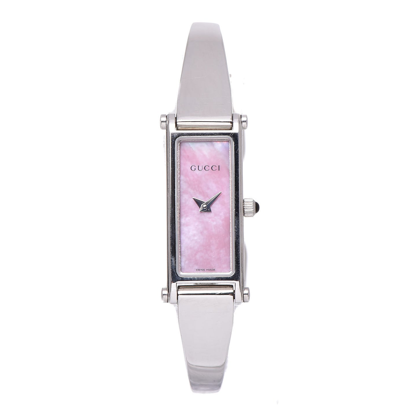 Stainless Steel Pink Mother of Pearl 12mm 1500L Horsebit Quartz Watch