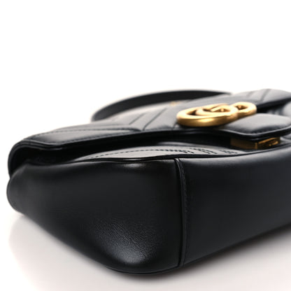 Gucci Calfskin Matelasse Small GG Marmont Shoulder Bag Black 8 of 9