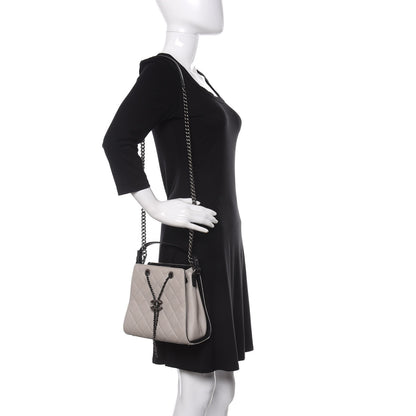 Chanel Caviar Quilted Small CC Bucket Bag Grey 2 of 12