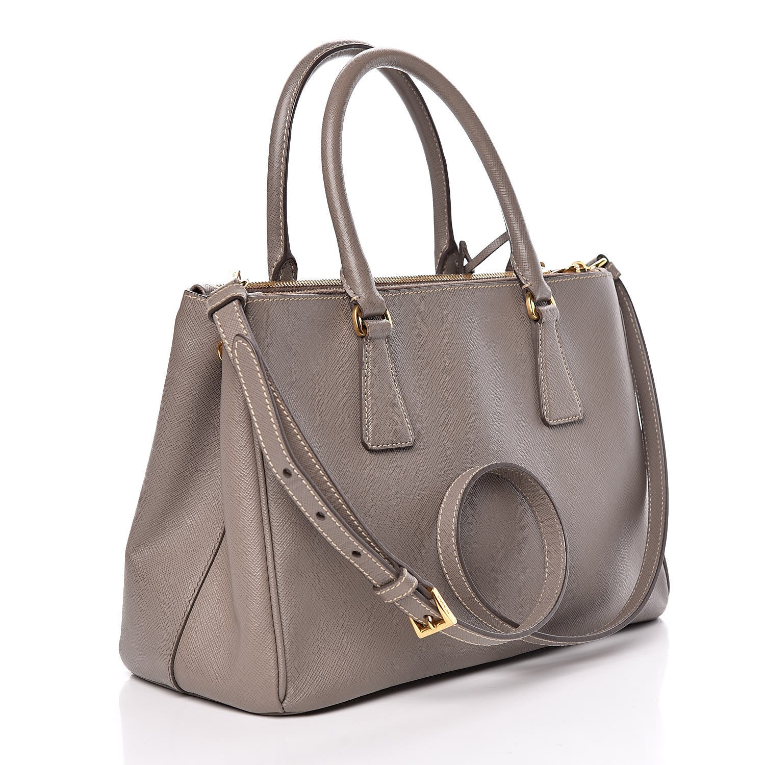 Prada Saffiano Small Galleria Double Zip Tote Argilla 3 of 22