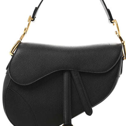Christian Dior Grained Calfskin Saddle Bag Black 8 of 10