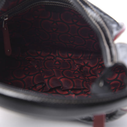 Gucci Patent Calfskin Medium Snow Glam Hobo Black White Red 5 of 10