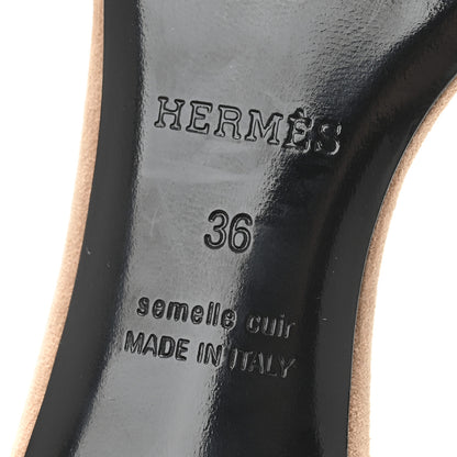 Hermes Suede Goatskin Crystal Oasis Sandals 36 Rose Nude 7 of 9