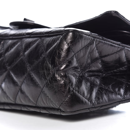 Chanel Glazed Aged Calfskin Quilted 2.55 Reissue 227 Flap So Black 9 of 10