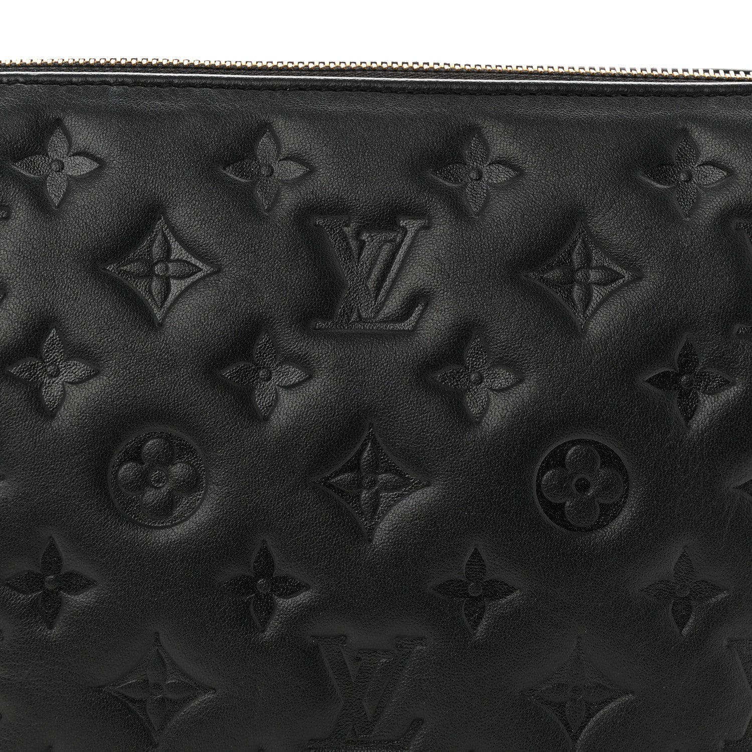 Louis Vuitton Lambskin Embossed Monogram Coussin PM Black 6 of 8