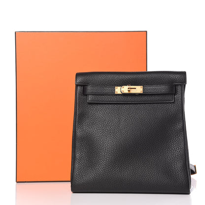 Hermes Taurillon Clemence Kelly Ado Backpack Black 10 of 10