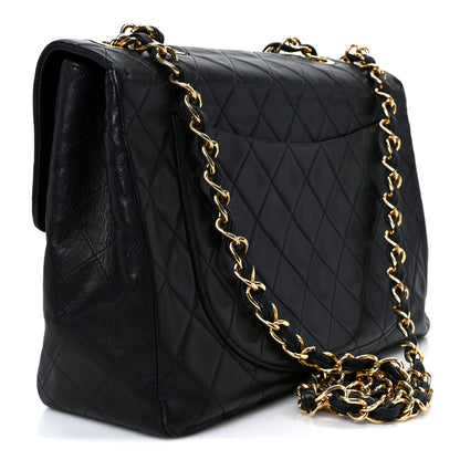 Chanel Lambskin Quilted XL Jumbo Single Flap Black 3 of 12