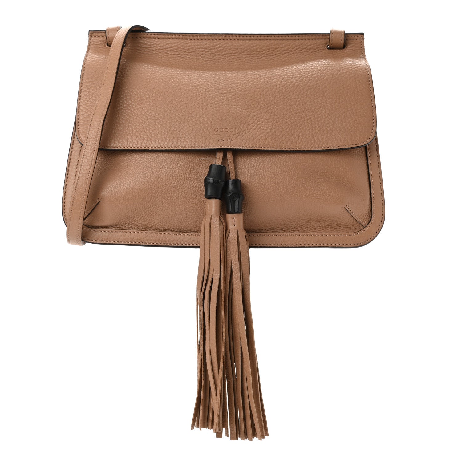 Gucci Cellarius Calfskin Medium Bamboo Daily Flap Shoulder Bag Camelia 1 of 10