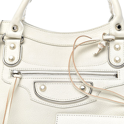 Balenciaga Chevre Silver Metallic Edge Hardware City White 10 of 10