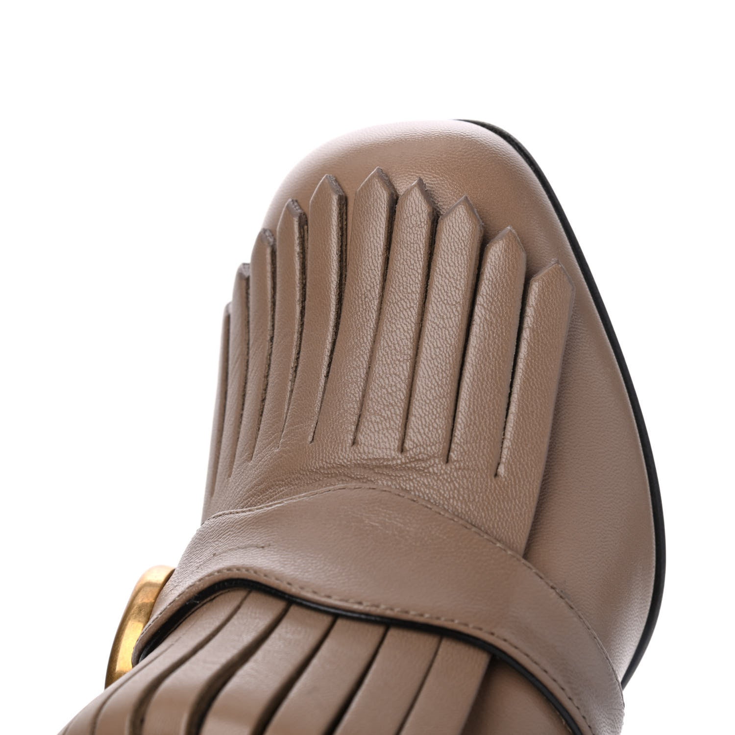 Gucci Malaga Kid GG Marmont Fringe 75mm Ankle Boots 37.5 Mud 9 of 19