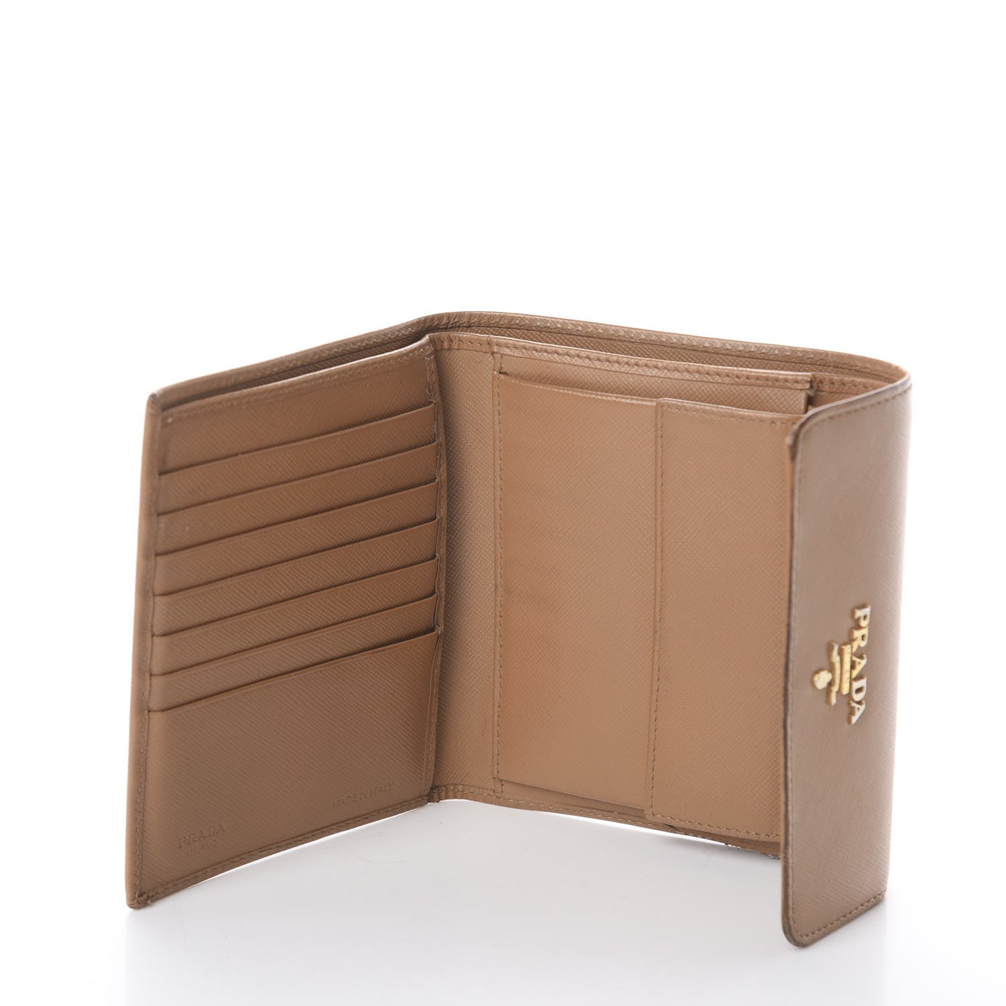 Saffiano Metal Flap Wallet Naturale