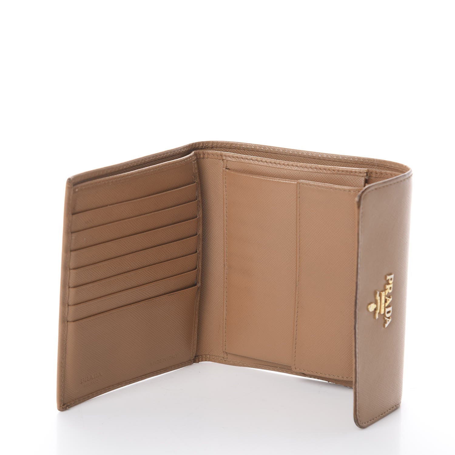 Prada Saffiano Metal Flap Wallet Naturale 4 of 6