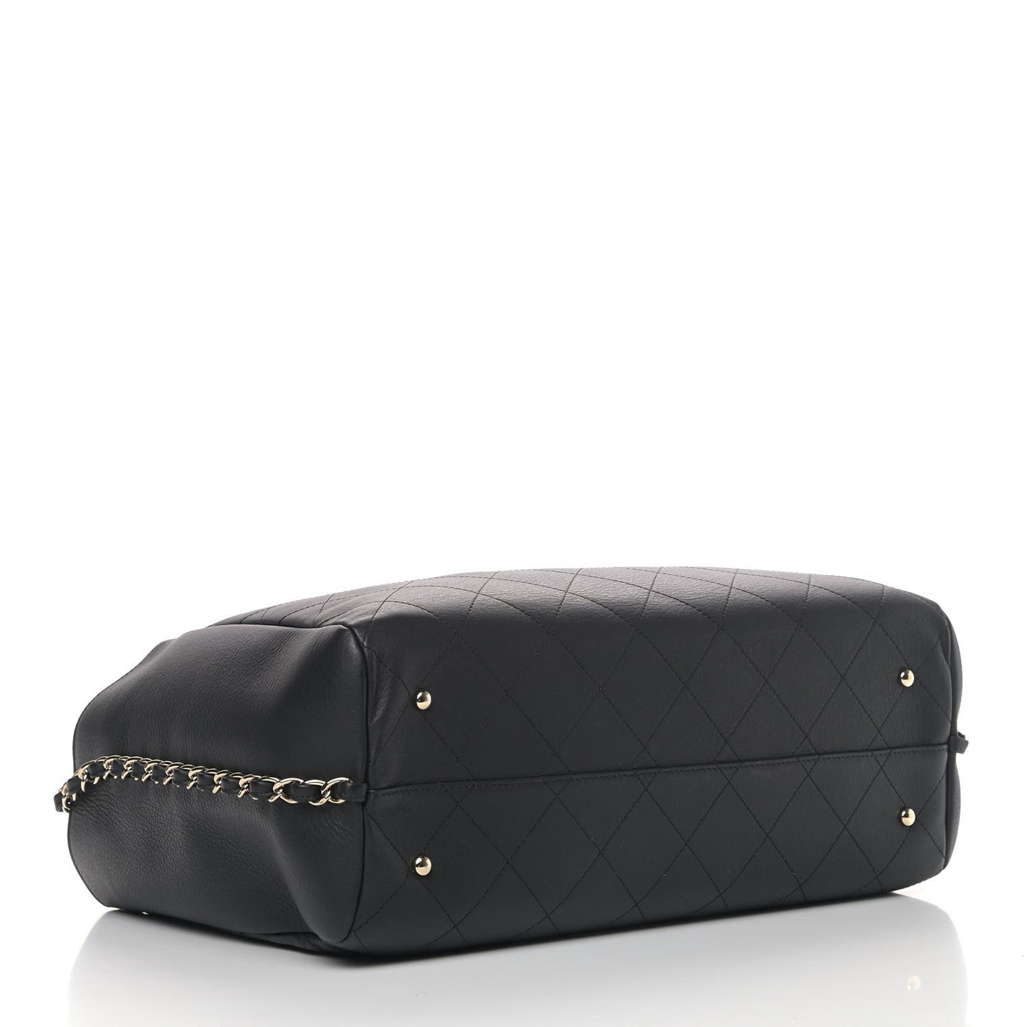 Bullskin Stitched Large Shopping Bag Black