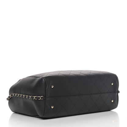 Chanel Bullskin Stitched Large Shopping Bag Black 3 of 4
