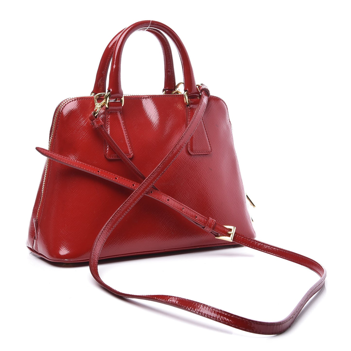 Saffiano Vernice Mini Promenade Tote Rosso