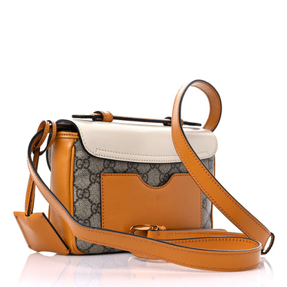 Gucci GG Supreme Monogram Calfskin Mini Padlock Flap Pocket Shoulder Bag Beige Mystic White Sun Oil 3 of 16