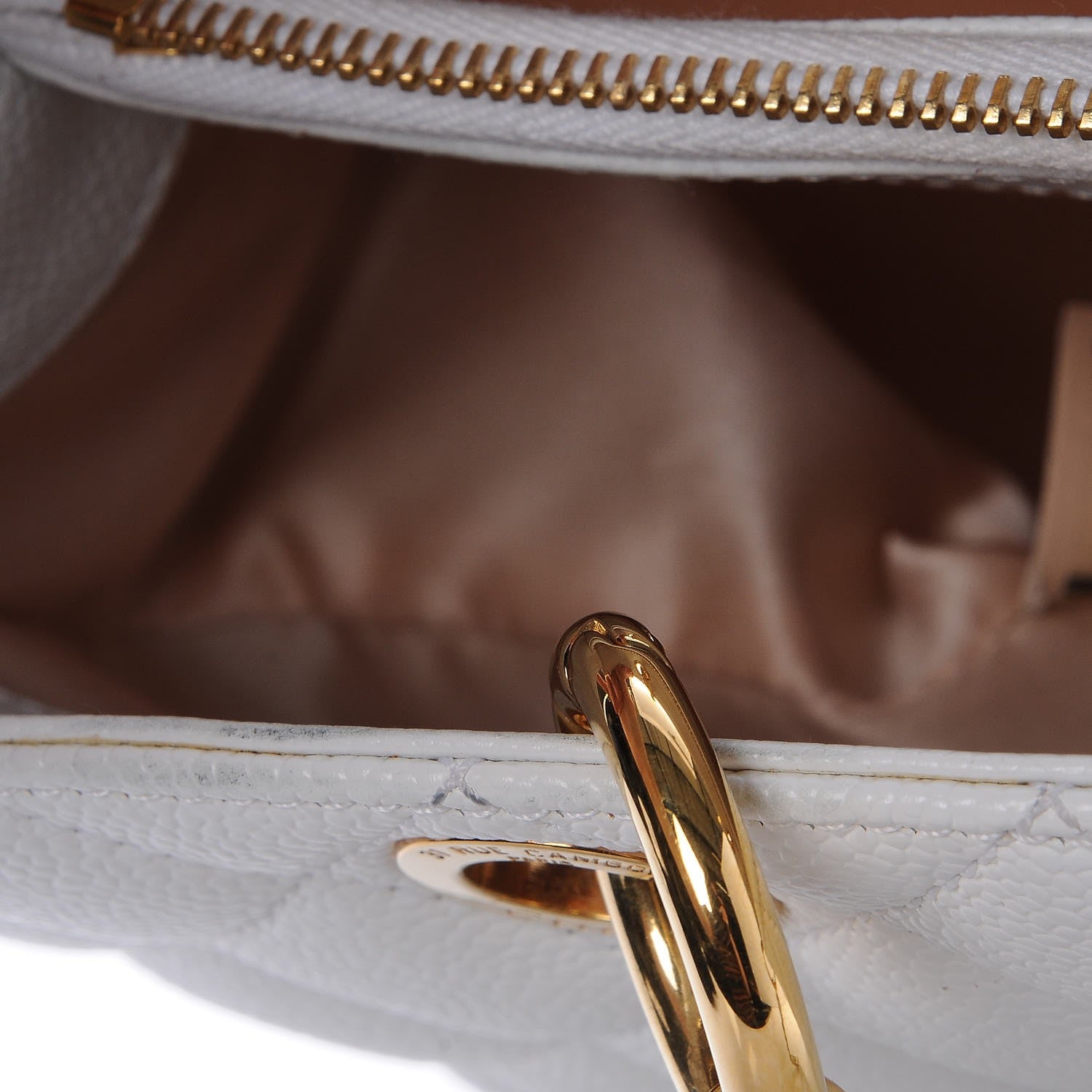 Chanel Caviar Quilted Grand Shopping Tote GST White 10 of 16