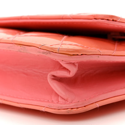 Chanel Patent Quilted Wallet On Chain WOC Coral 11 of 17