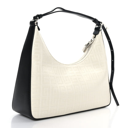 Givenchy Coated Canvas Logo 4G Embossed Small Moon Cut Out Shoulder Bag Ivory 2 of 8