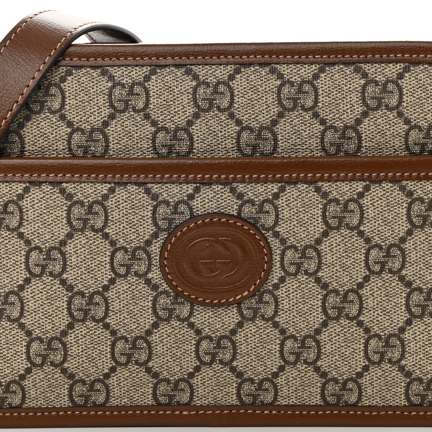 Gucci GG Supreme Monogram Azalea Calfskin Mini Retro Interlocking G Shoulder Bag Beige Ebony Brown Sugar 8 of 11