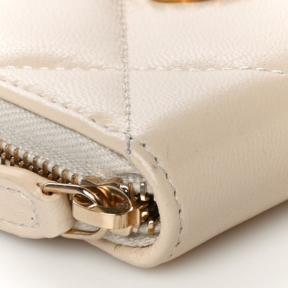Chanel Lambskin Quilted 19 Zip Around Coin Purse Wallet Beige 9 of 11