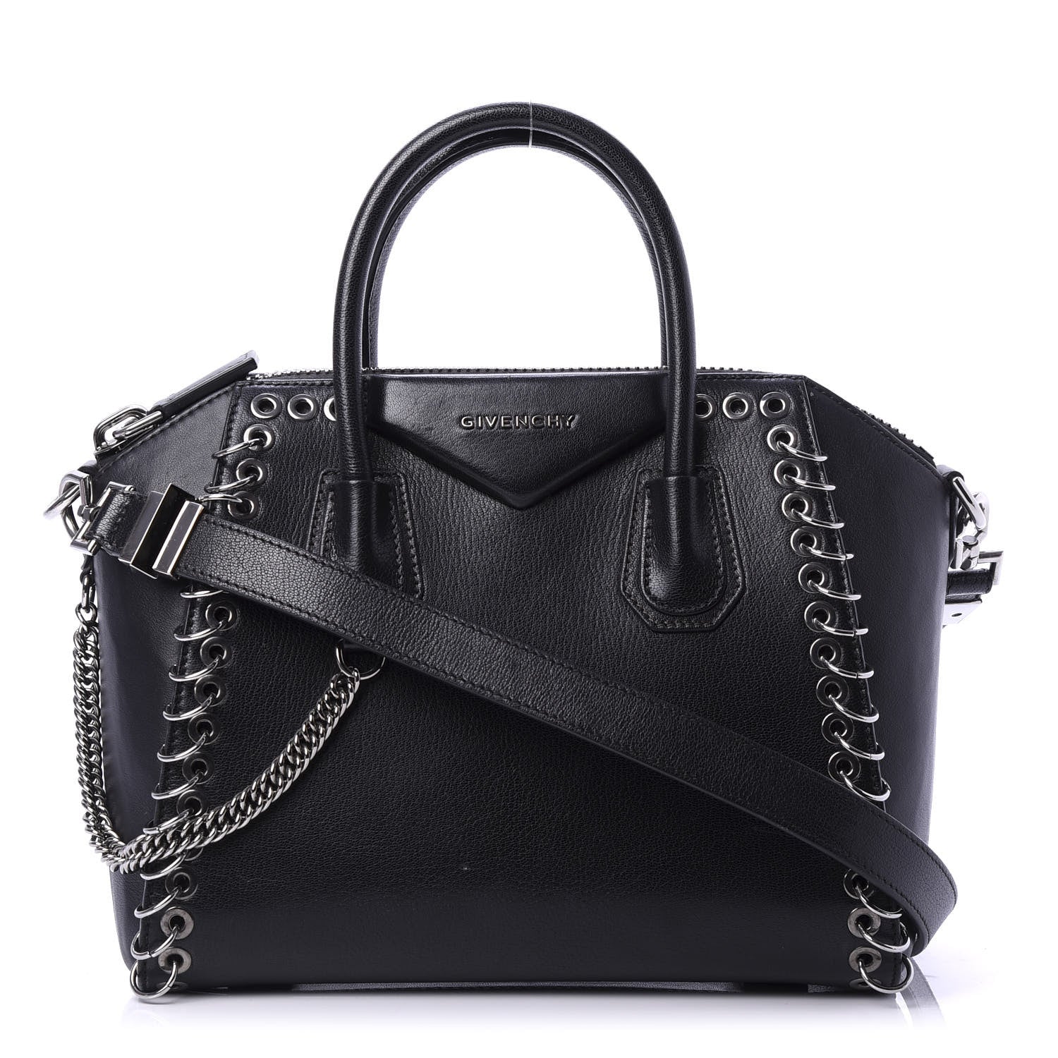 Givenchy Sugar Goatskin Small Eyelet Antigona Black 1 of 13