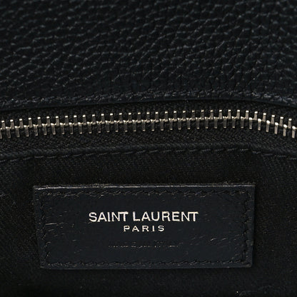 Saint Laurent Grained Calfskin Small Supple Sac De Jour Duffle Black 6 of 9
