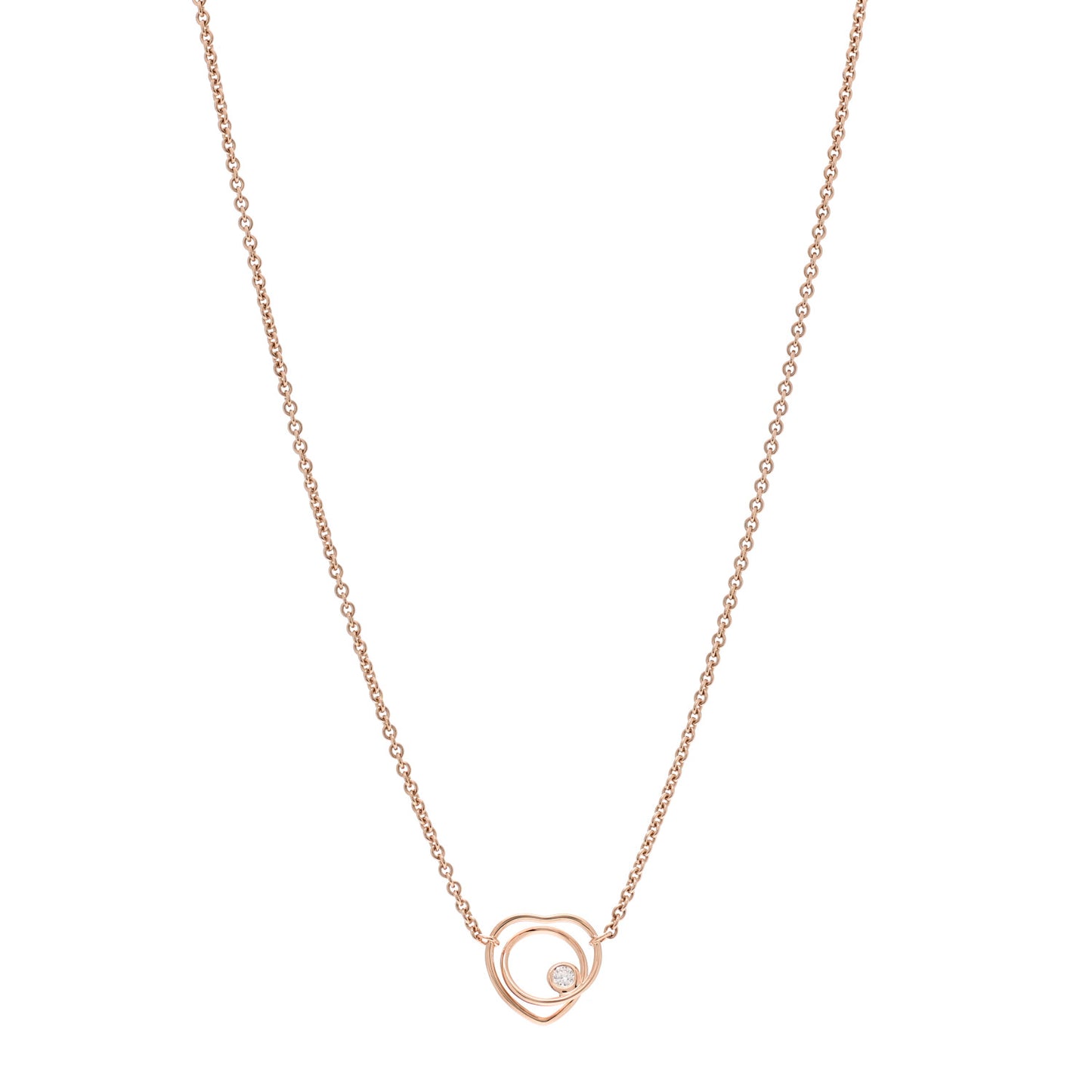 18K Rose Gold Diamond TPM Vertige Coeur Necklace ST