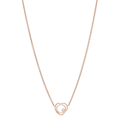 Hermes 18K Rose Gold Diamond TPM Vertige Coeur Necklace ST 1 of 6