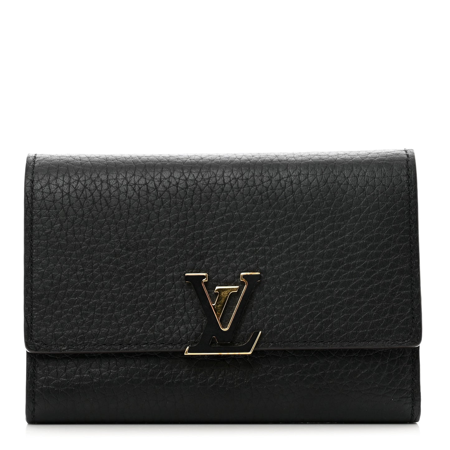 Taurillon Capucines Compact Wallet Black
