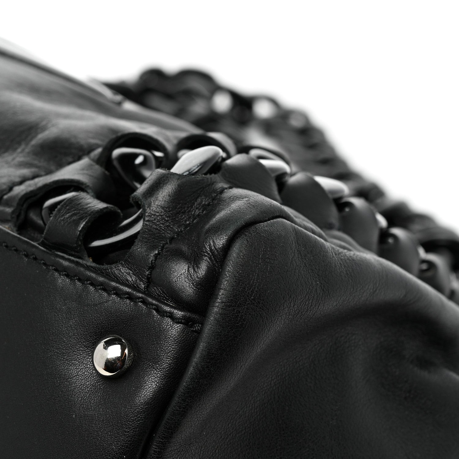 Chanel Calfskin Modern Chain Rhodoid East West Tote Black 9 of 17