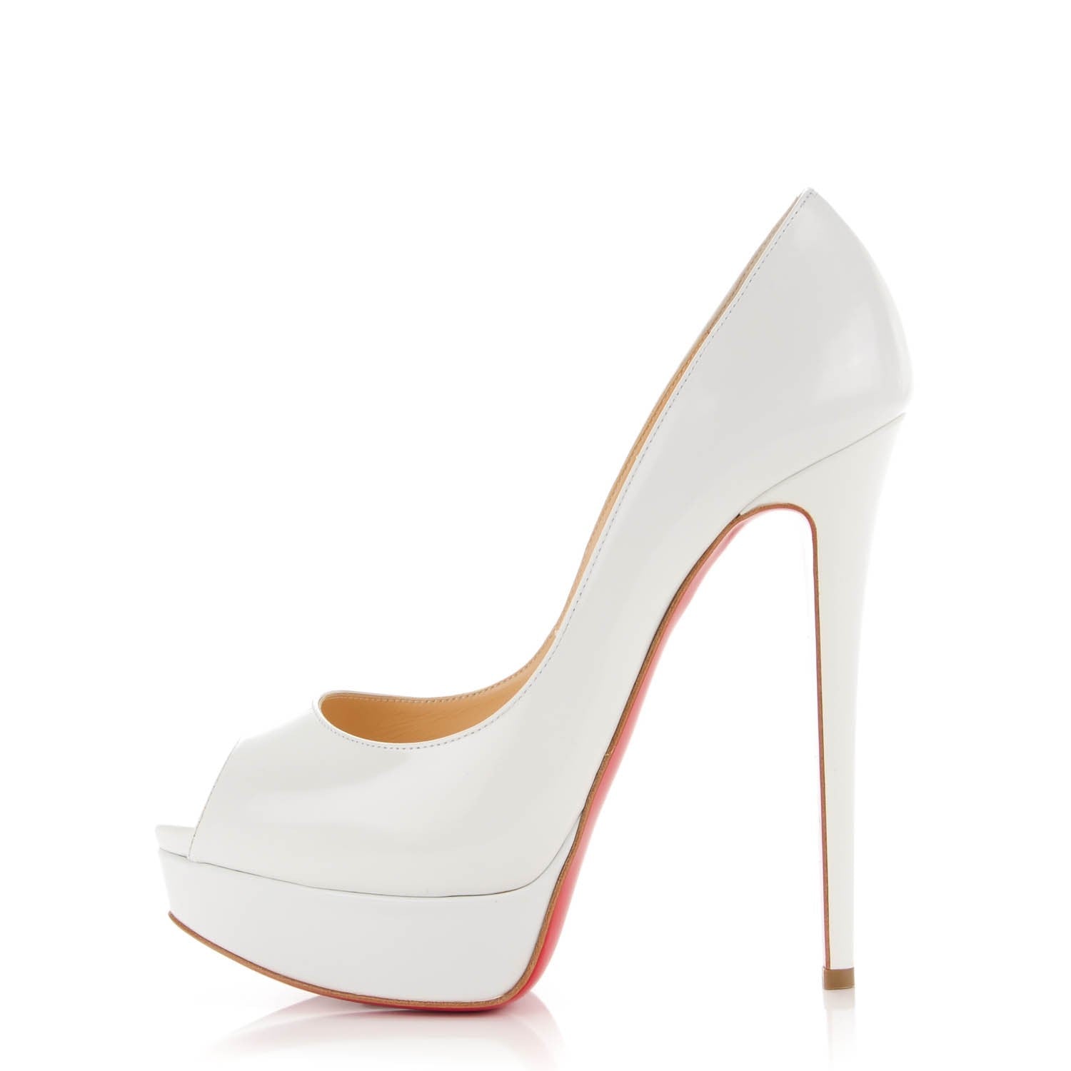 Christian Louboutin Jazz Calf Lady Peep 150 Pumps 39 White 1 of 7