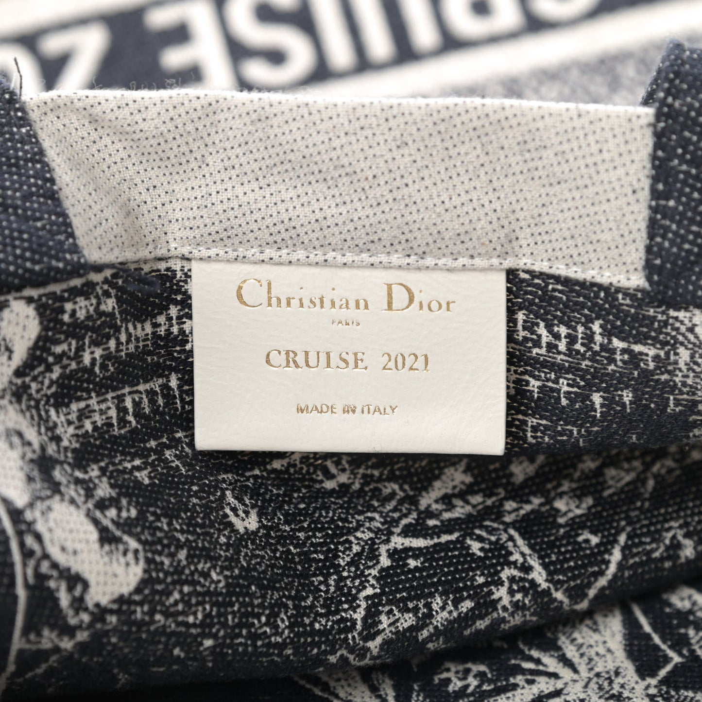Canvas Print Cruise Tote Ivory Black
