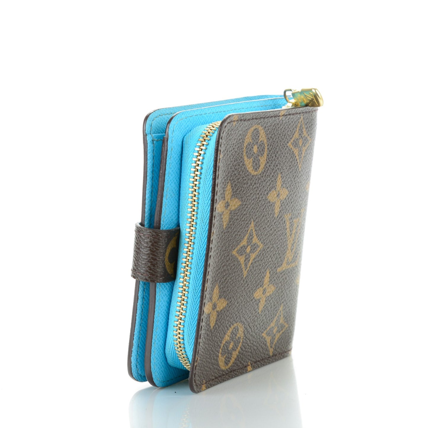 Monogram Groom Compact Zip Wallet Blue