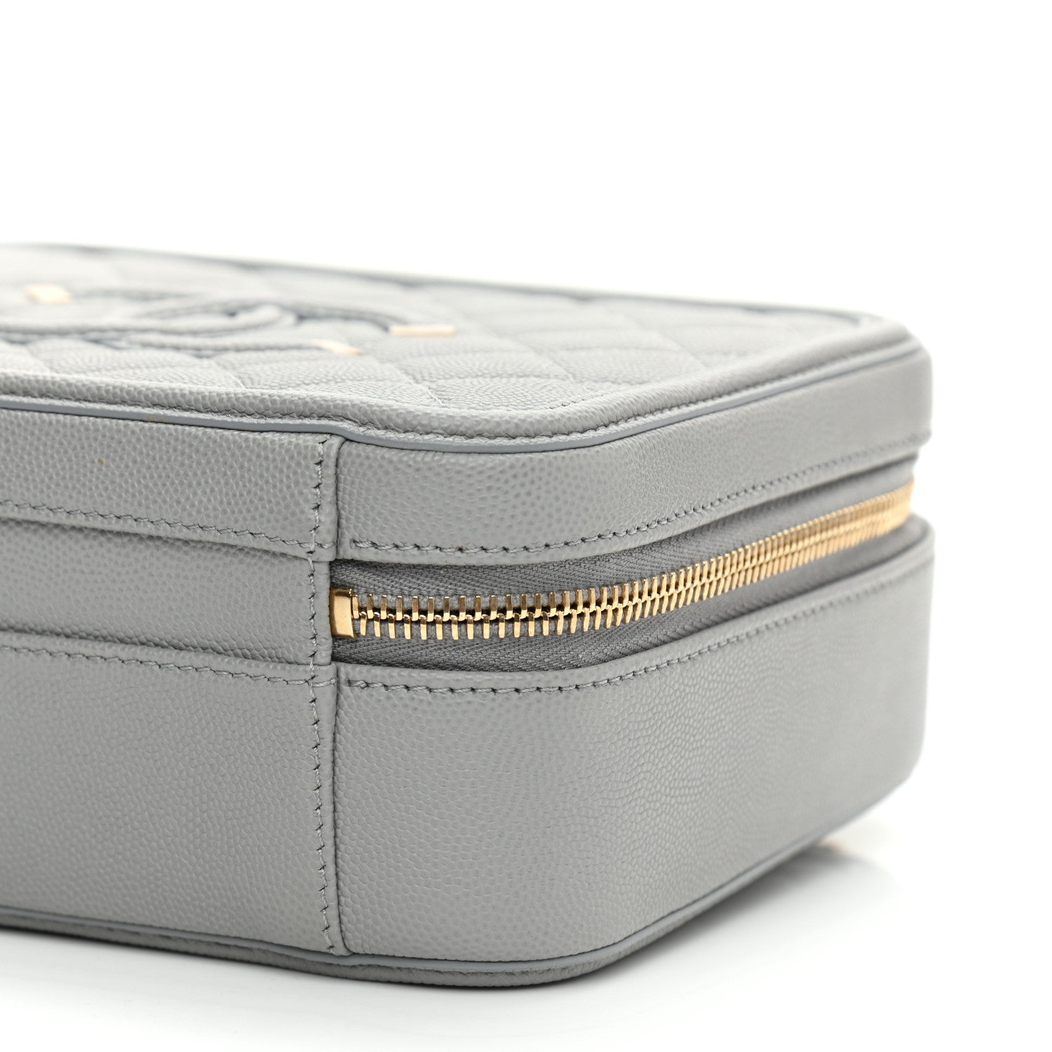 Chanel Caviar Quilted Medium CC Filigree Vanity Case Grey 10 of 11