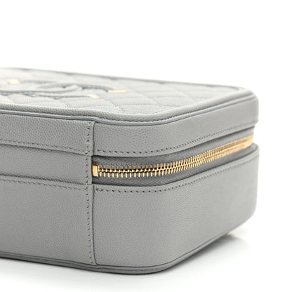 Chanel Caviar Quilted Medium CC Filigree Vanity Case Grey 10 of 11