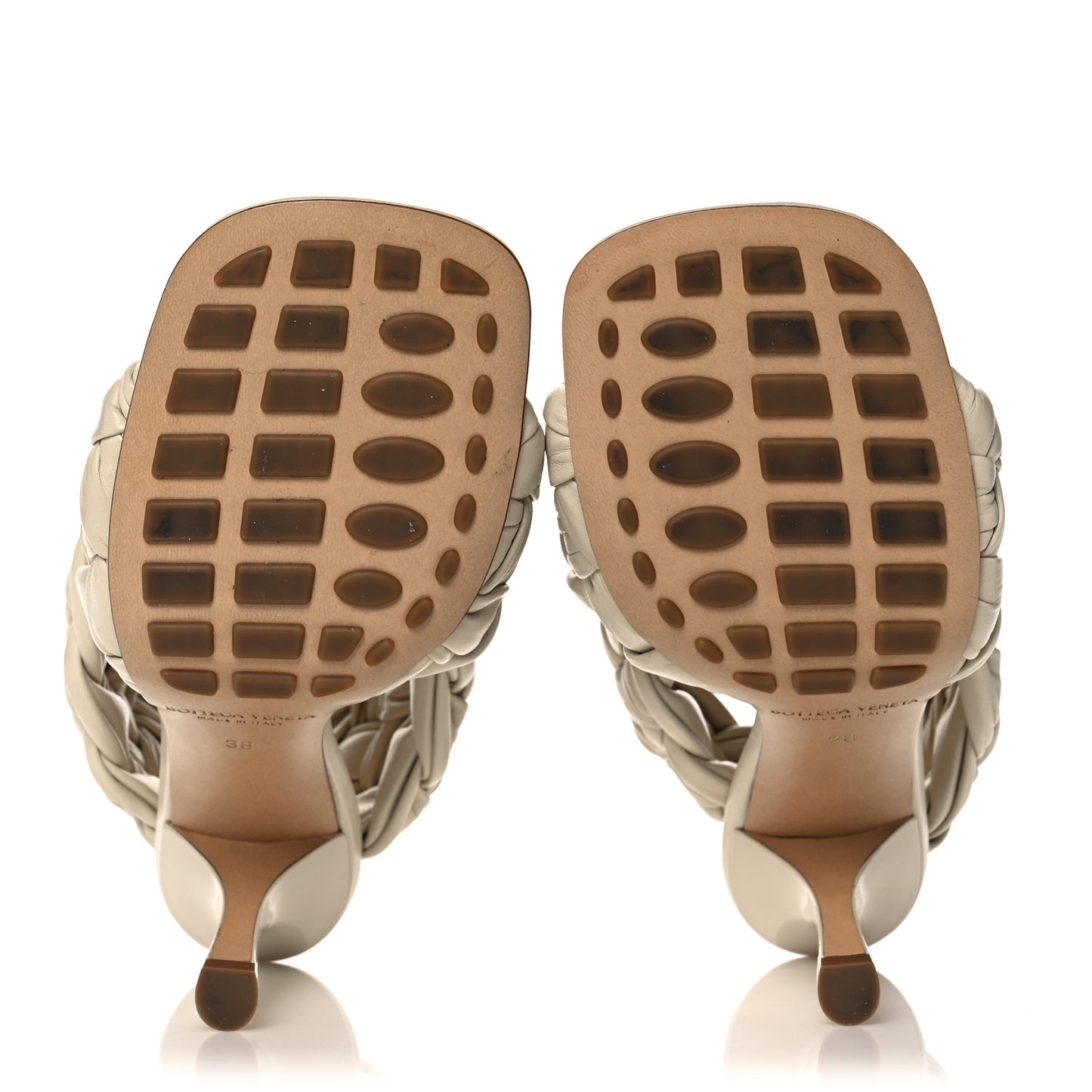 Shiny Nappa Intrecciato The Board Sandals 38 Wax